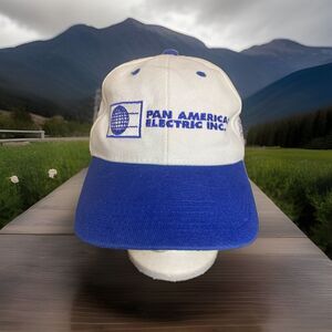 Pan American Electric INC Logo Hat IES - White & Blue ATT Headwear Strapback